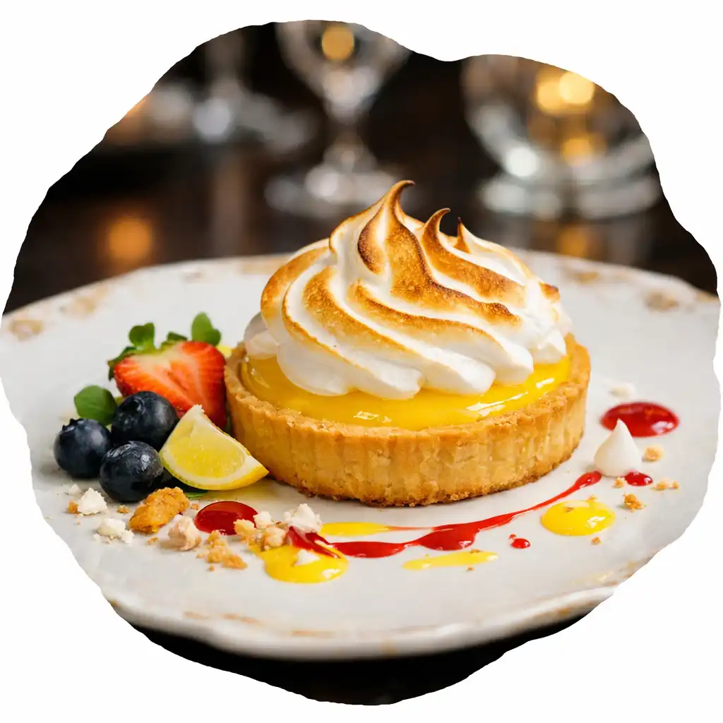 Tarte au citron meringuée, dessert gastronomique français