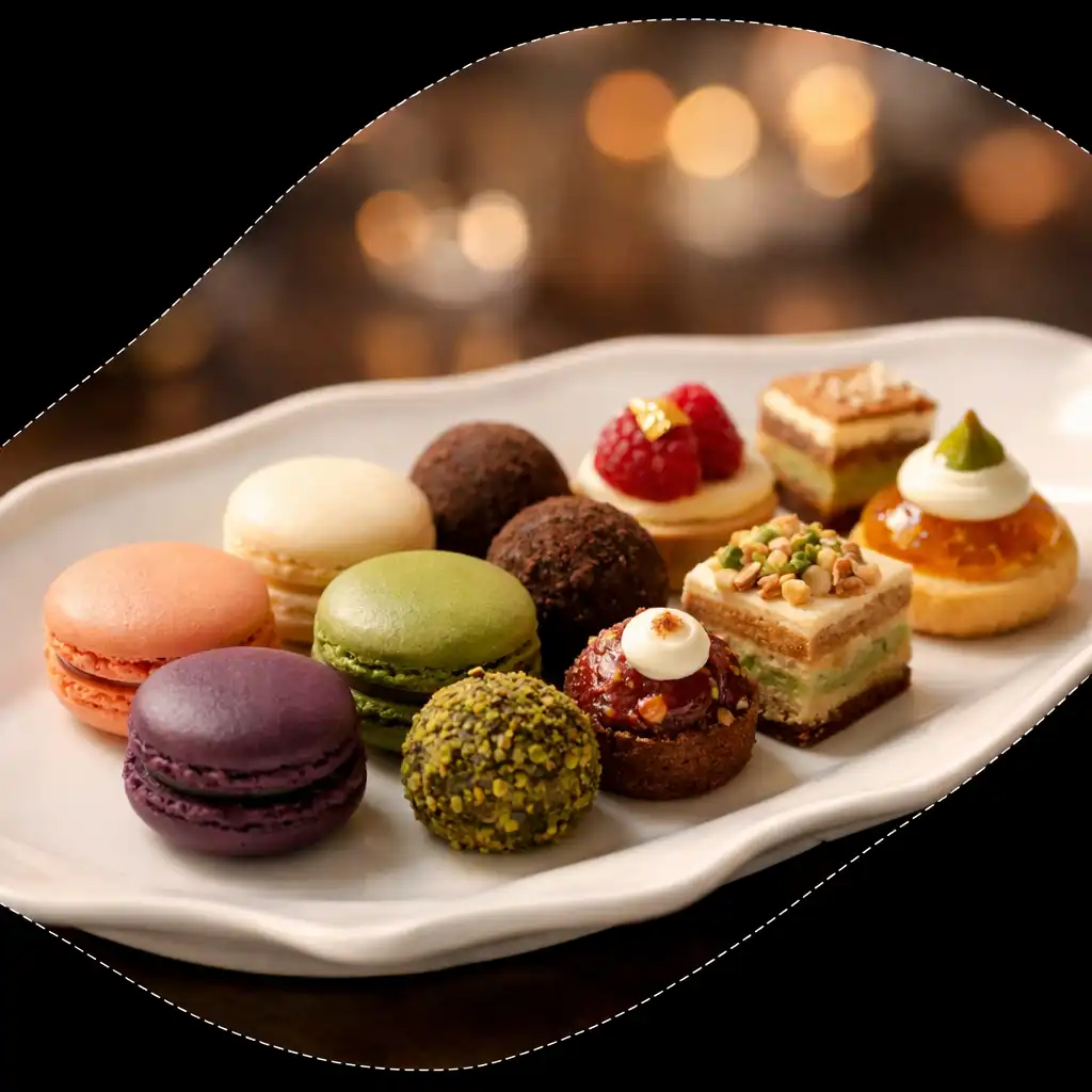 Assortiment de mignardises raffinées