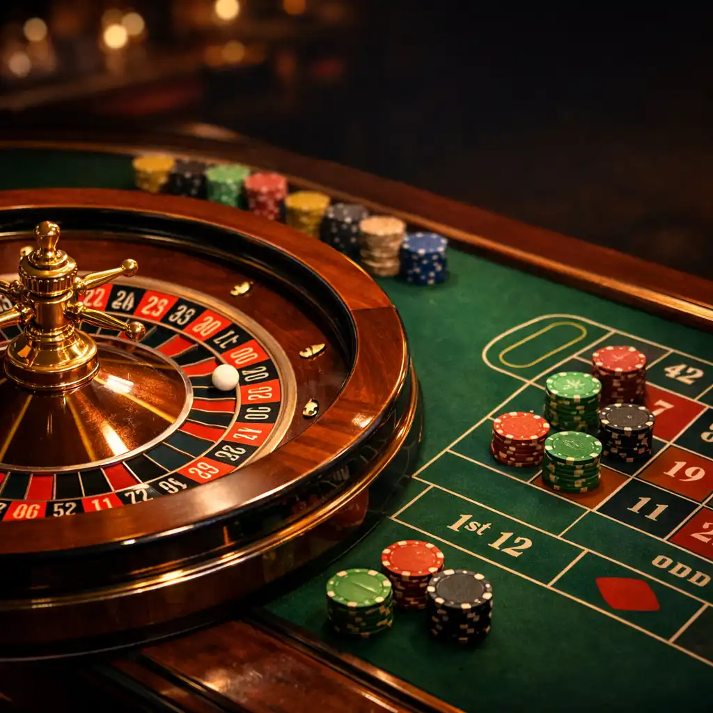Table de roulette physique avec roue et tapis de jeu