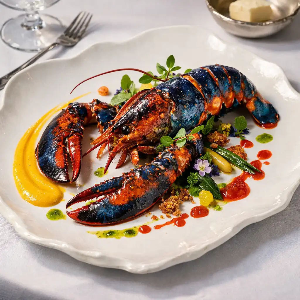 Homard bleu rôti, plat signature du chef