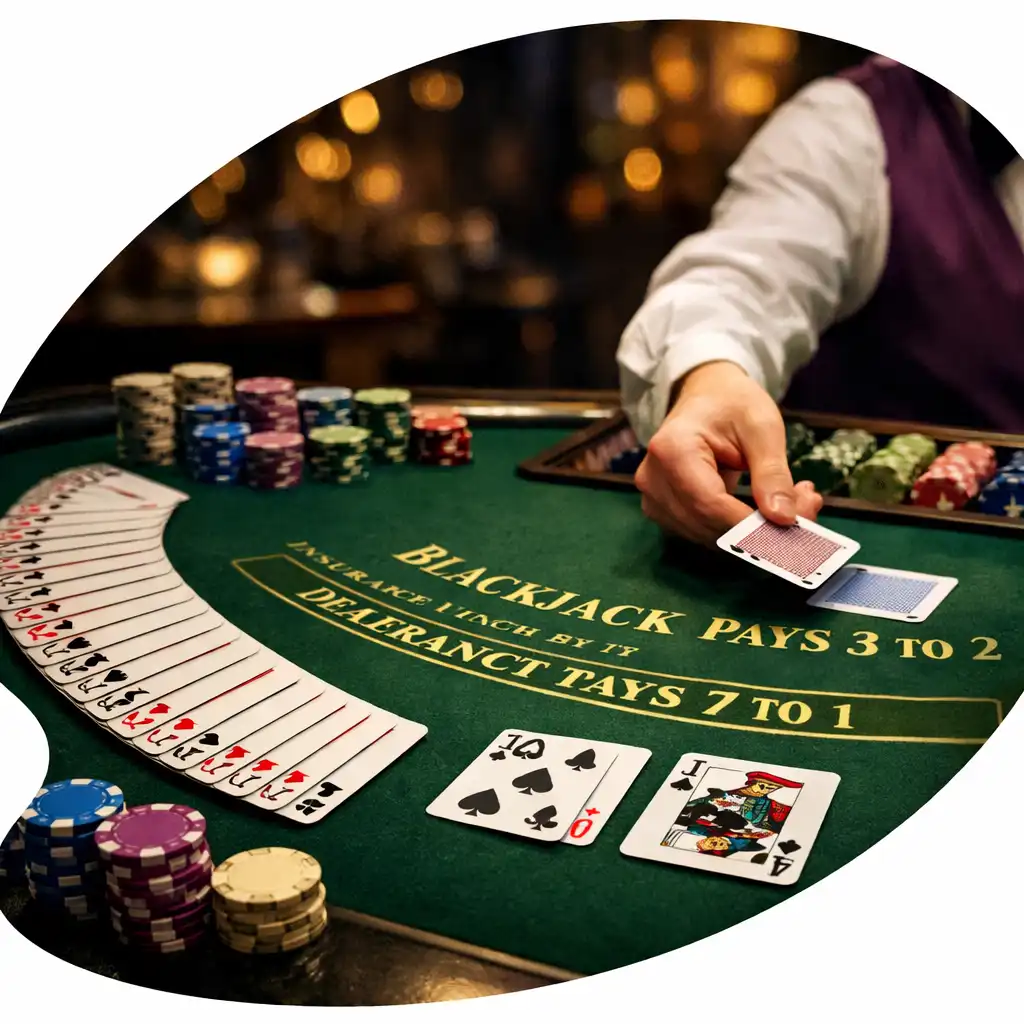 Table de blackjack dans l'espace casino